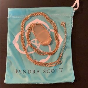 Kendra Scott Rose Gold Necklace with Peach Pendant